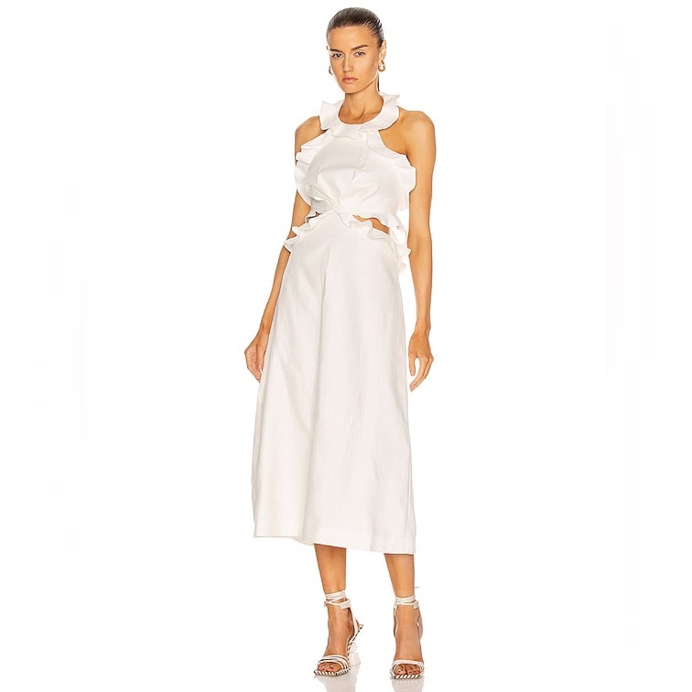 ZIMMERMANN

Lovestruck Halterneck Flounced Linen Dress
